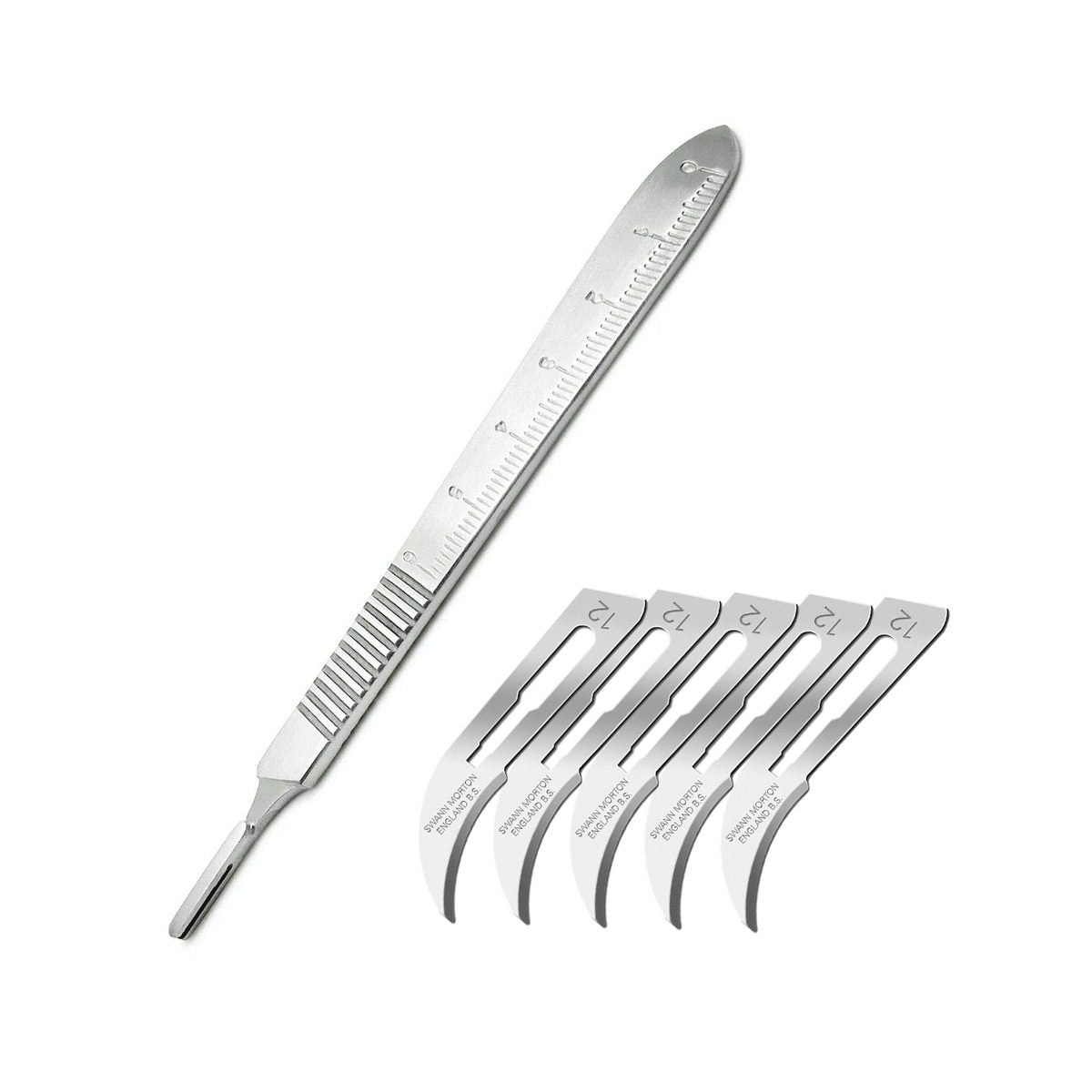 Reusable Scalpel Handle No. 3 & Swann Morton No.12 Non Sterile Blades Swann Morton