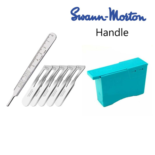 #10R SWANN MORTON STAINLESS STEEL DERMAPLANING BLADES | SWANN MORTON Handle - QTY 100 Blades -KIT Swann Morton